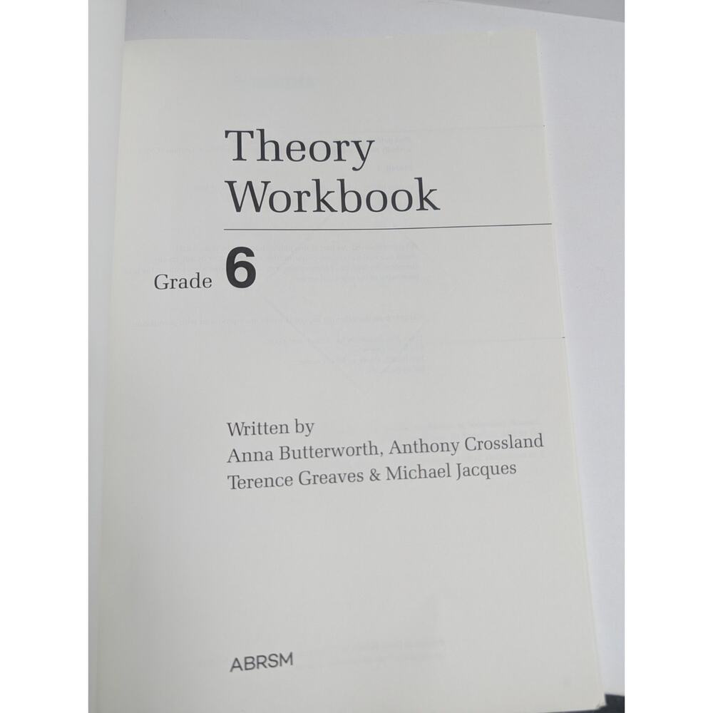 ABRSM Theory Workbook Grade 6 - Music Theory Exam Prep - Butterworth